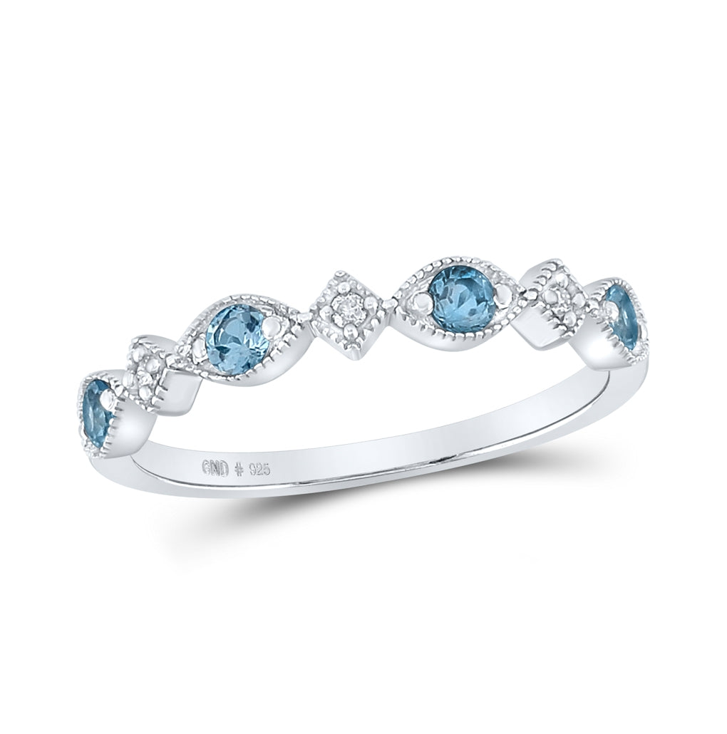 Sterling Silver Womens Round Synthetic Diamond Band Ring, Womens Size: 5-10