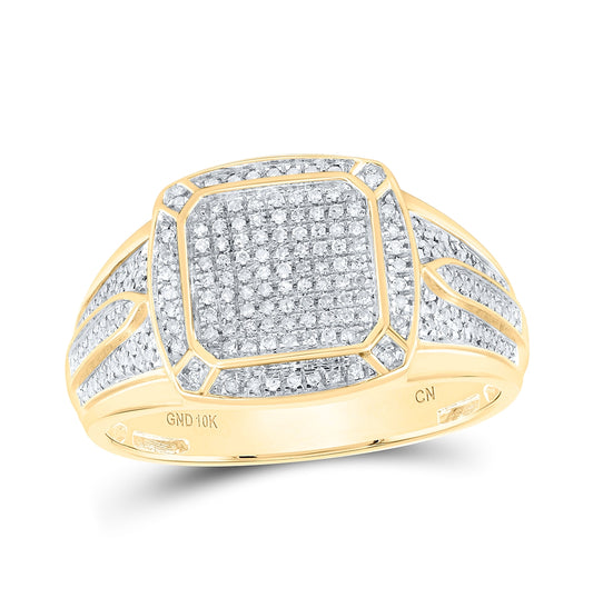 10kt Yellow Gold 1/3ctw Diamond Cn Mens Ring