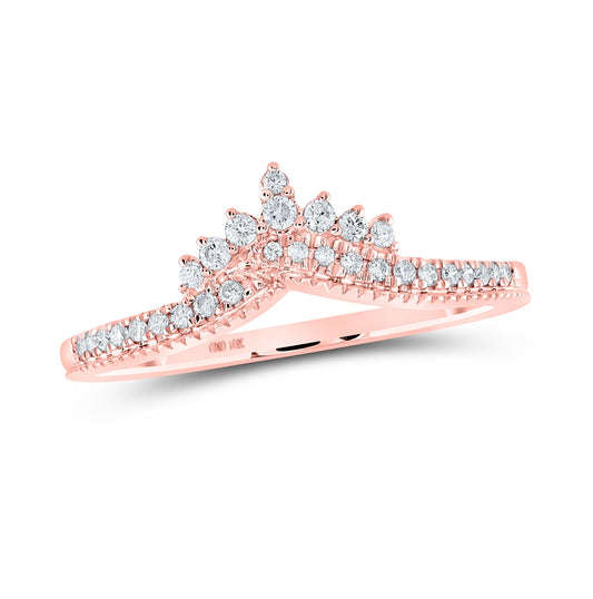 10K Rose Gold Womens Round Diamond Enhancer Wedding Band 1/6ctw, Women's Size: 5-10