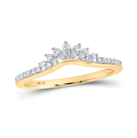 10K Yellow Or White Or Rose Gold Womens Round Diamond Enhancer Wedding Band , Womens Size: 5-10