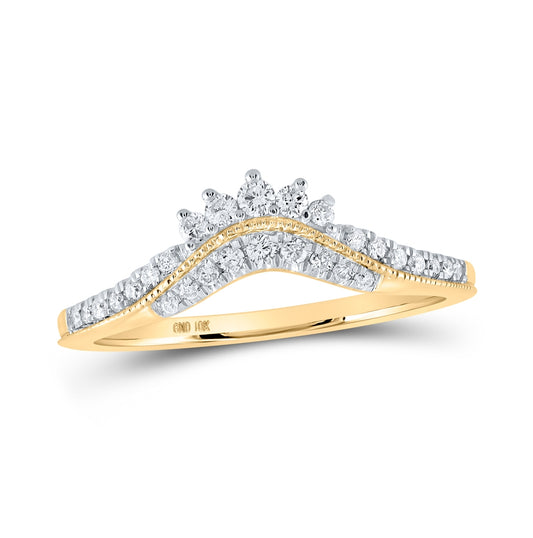 10K Yellow Or White Or Rose Gold Womens Round Diamond Enhancer Wedding Band , Womens Size: 5-10