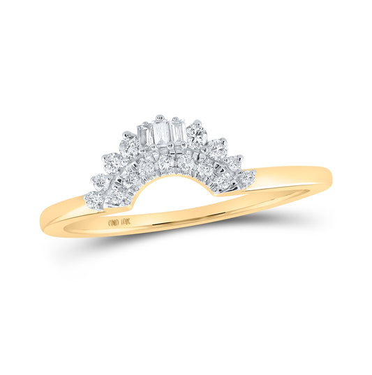 10K Yellow Or White Or Rose Gold Womens Baguette Diamond Enhancer Wedding Band 1/6 Cttw, Womens Size: 5-10