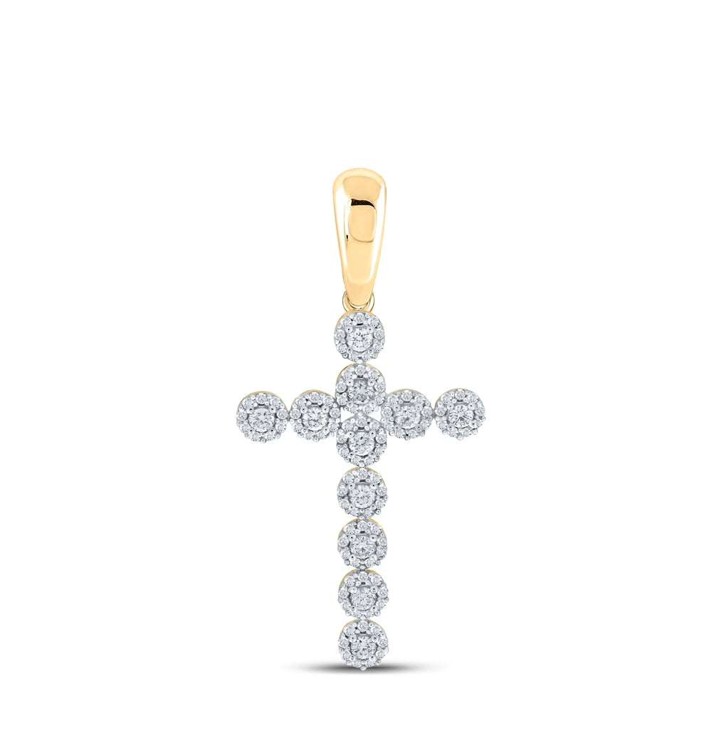 10kt Yellow Gold 1ctw Diamond Cn Cross Mens Charm