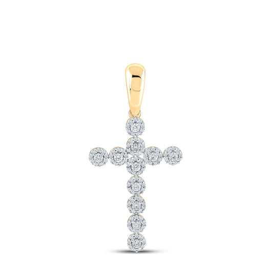 10kt Yellow Gold 1ctw Diamond Cn Cross Mens Charm
