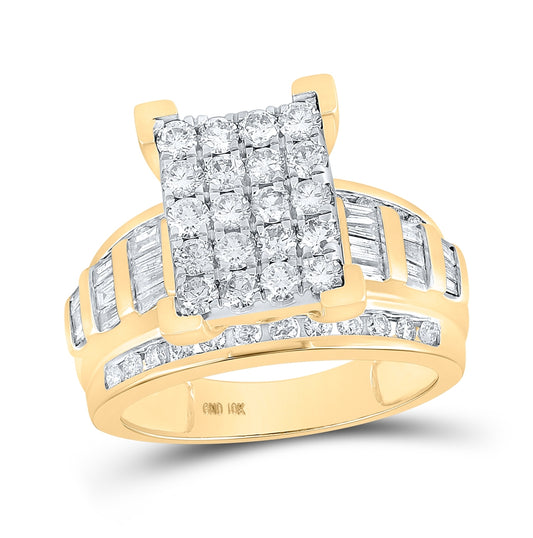 10K Yellow Or White Or Rose Gold Round Diamond Cluster Bridal Wedding Engagement Ring, Womens Size: 5-10