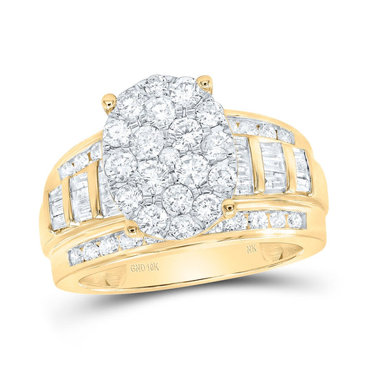 10K White Or Yellow Gold Round Diamond Oval Bridal Wedding Engagement Ring , Womens Size: 5-10
