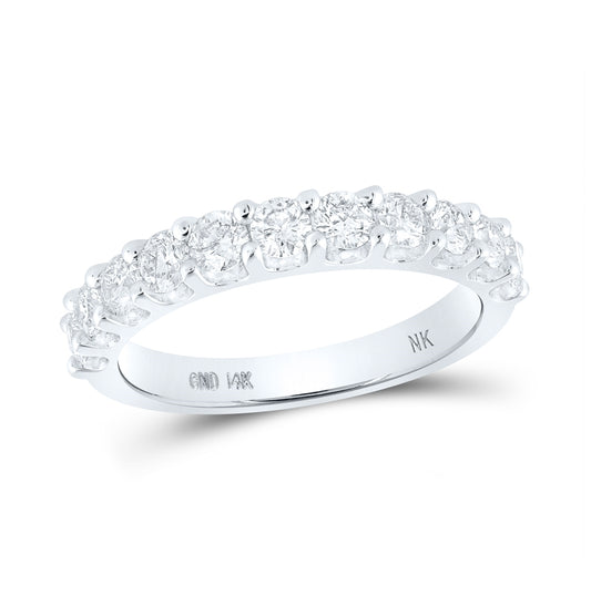 14K White Gold Womens Round Diamond Wedding Band 1 Cttw, Womens Size: 5-10