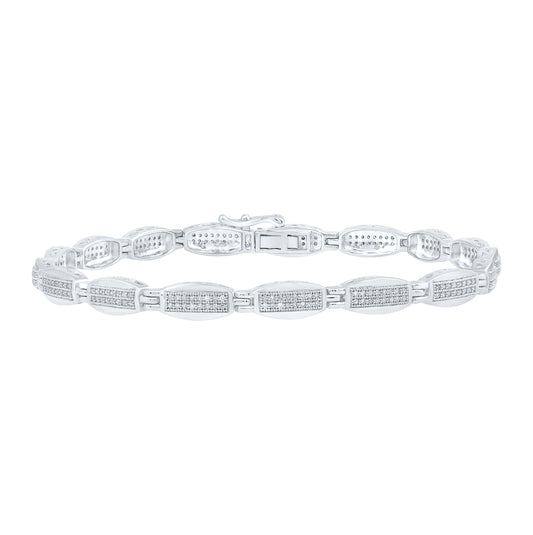 10kt White Gold 3/4ctw Diamond P1p2 Mens Bracelet (8.5 Inch)