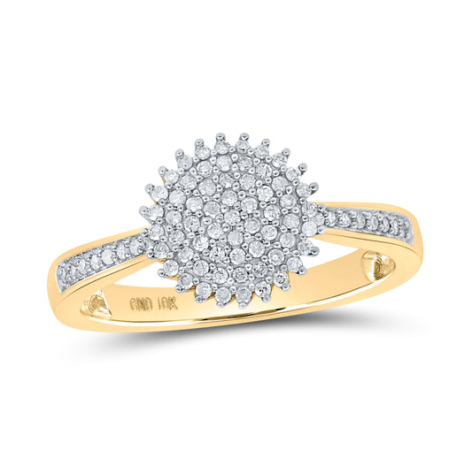 10K Yellow Or White Or Rose Gold Womens Round Diamond Circle Ring , Womens Size: 5-10