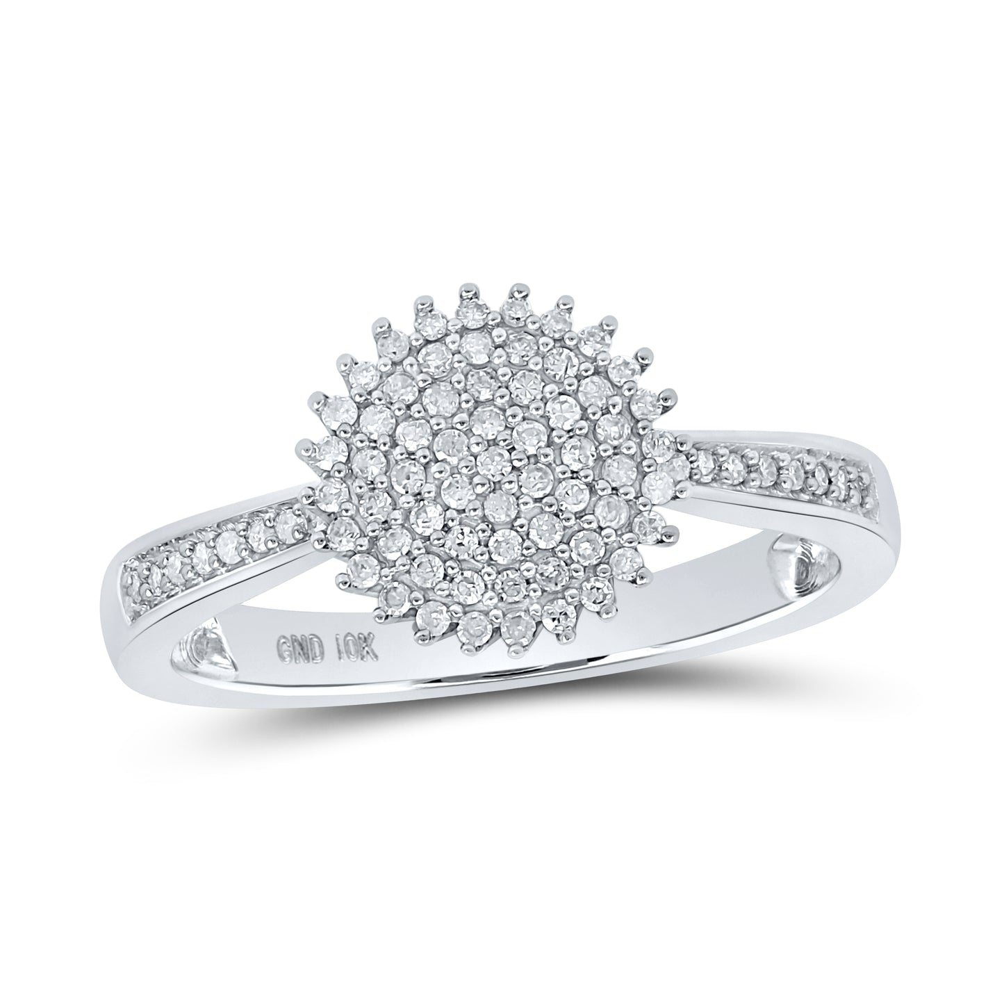 10K Yellow Or White Or Rose Gold Womens Round Diamond Circle Ring , Womens Size: 5-10