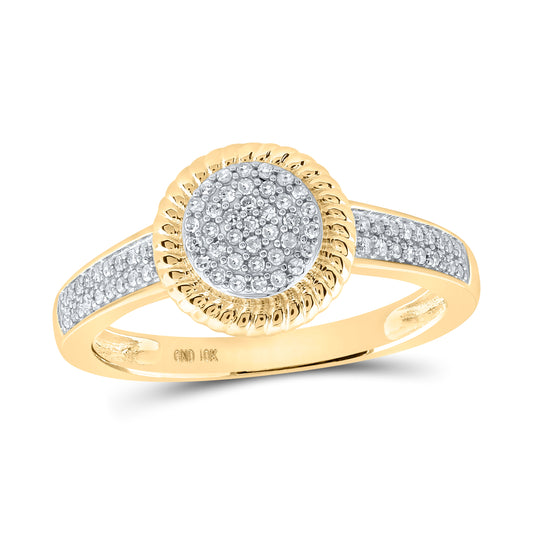 10K Yellow Or White Gold Womens Round Diamond Circle Ring 1/5 Cttw, Womens Size: 5-10