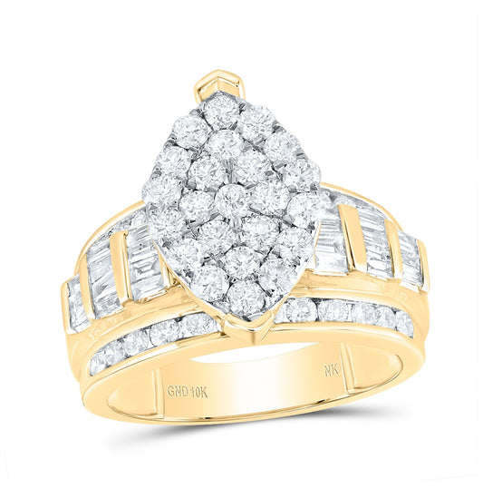 10K White Or Yellow Gold Round Diamond Oval Bridal Wedding Engagement Ring , Womens Size: 5-10