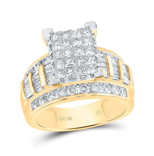 10K Yellow Or White Or Rose Gold Princess Diamond Square Bridal Wedding Engagement Ring 2 Cttw, Womens Size: 5-10