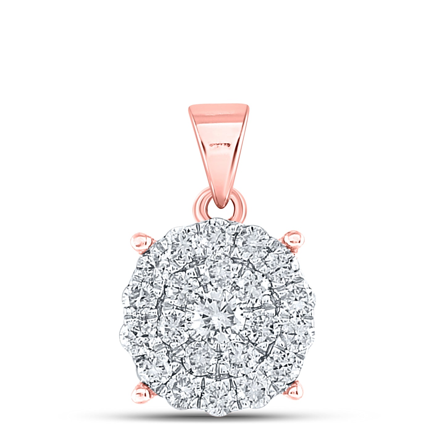 10kt Rose Gold 1ctw Diamond Nk Fashion Round Pendant