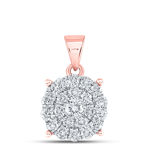 10kt Rose Gold 1ctw Diamond Nk Fashion Round Pendant