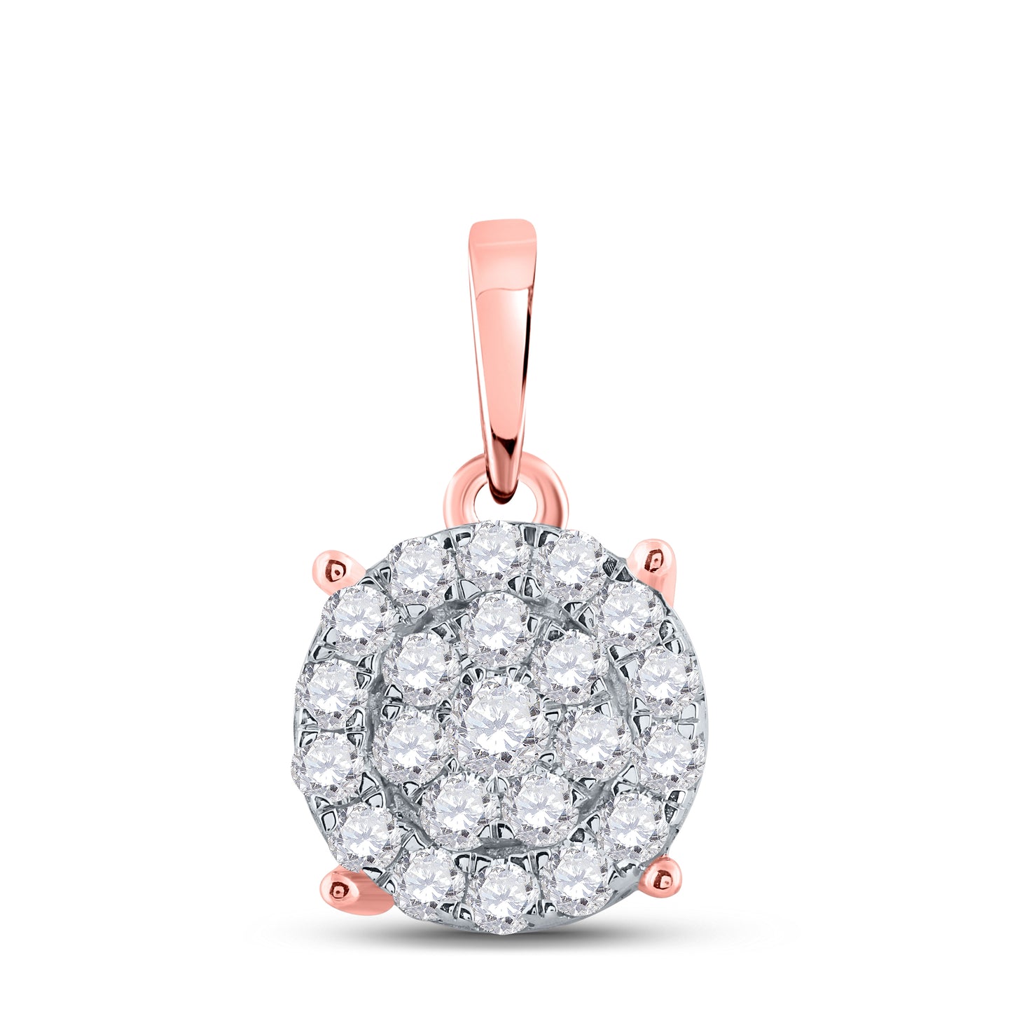 10K Yellow Or White Or Rose Gold Womens Round Diamond Cluster Pendant 1-1/2 Cttw