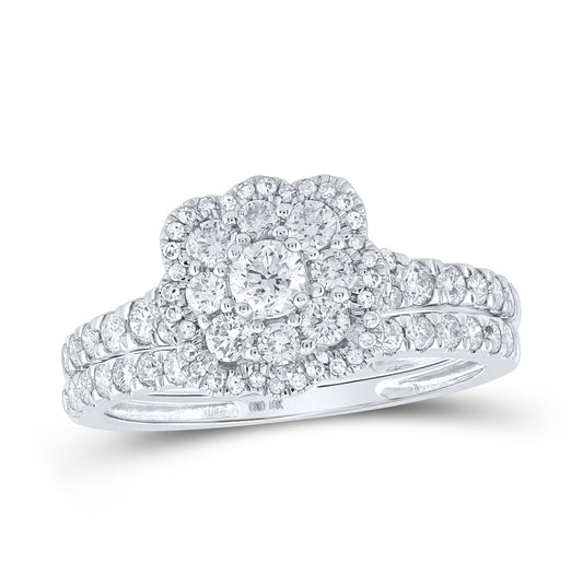 10K Yellow Or White Or Rose Gold Round Diamond Bridal Wedding Ring Band Set , Womens Size: 5-10