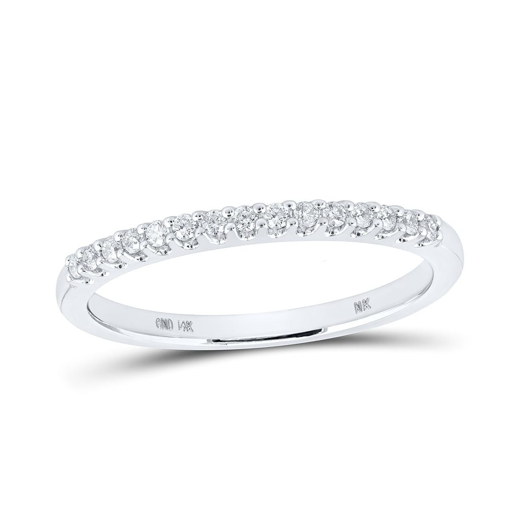 14kt White Gold 1/6ctw Diamond Nk Ladies Band