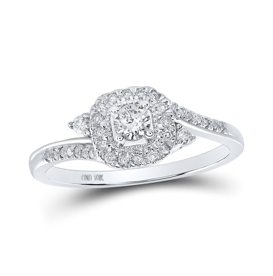 10kt White Gold 1/3ctw Diamond Ana M Fashion Ring