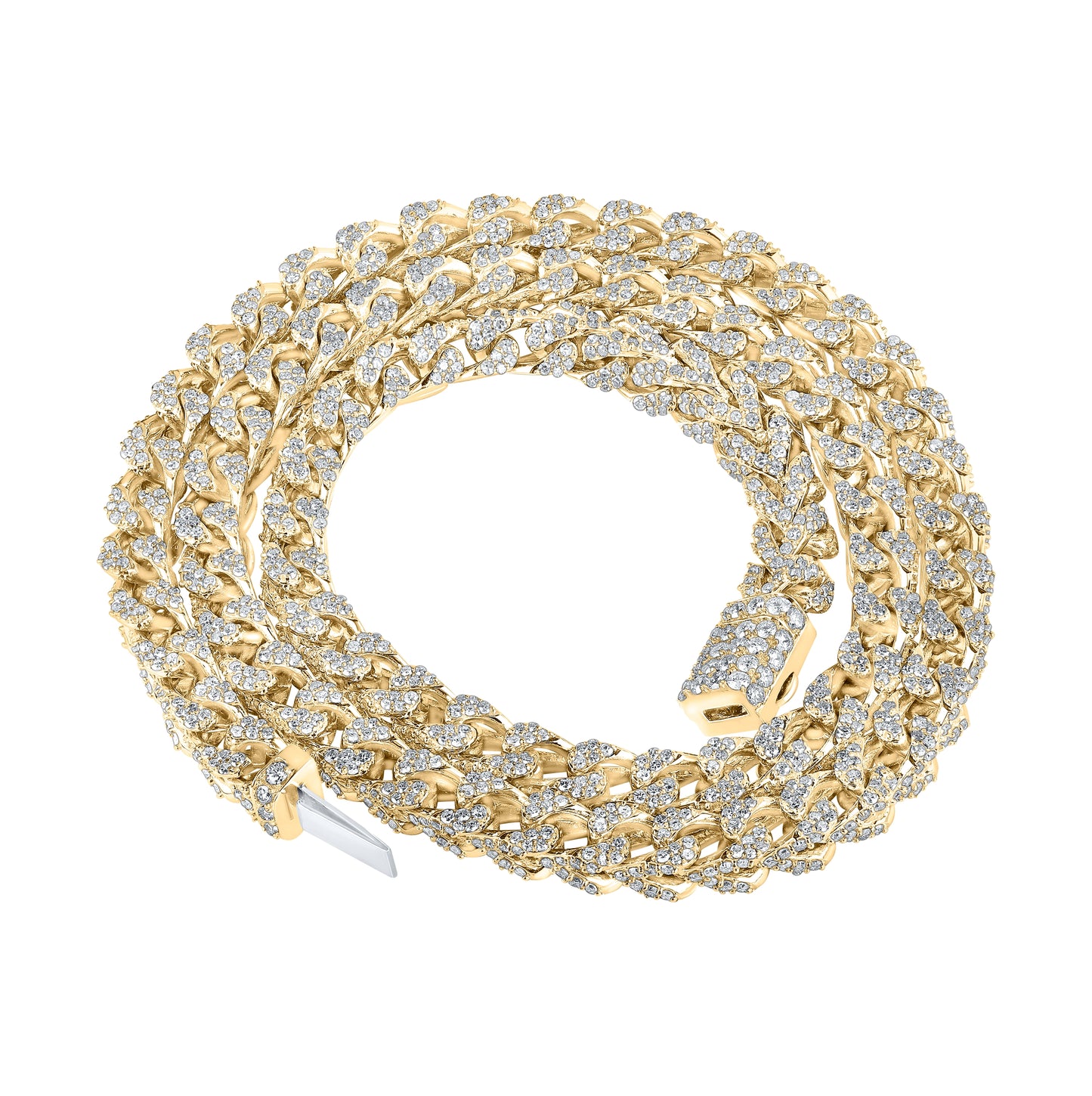 10kt Yellow Gold 22 3/4ctw Diamond Nk (7.80mm) Franco Mens Chain (22 Inch)