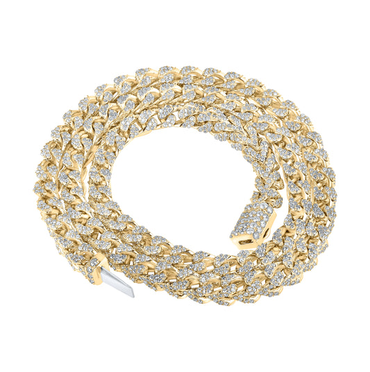 10kt Yellow Gold 22 3/4ctw Diamond Nk (7.80mm) Franco Mens Chain (22 Inch)