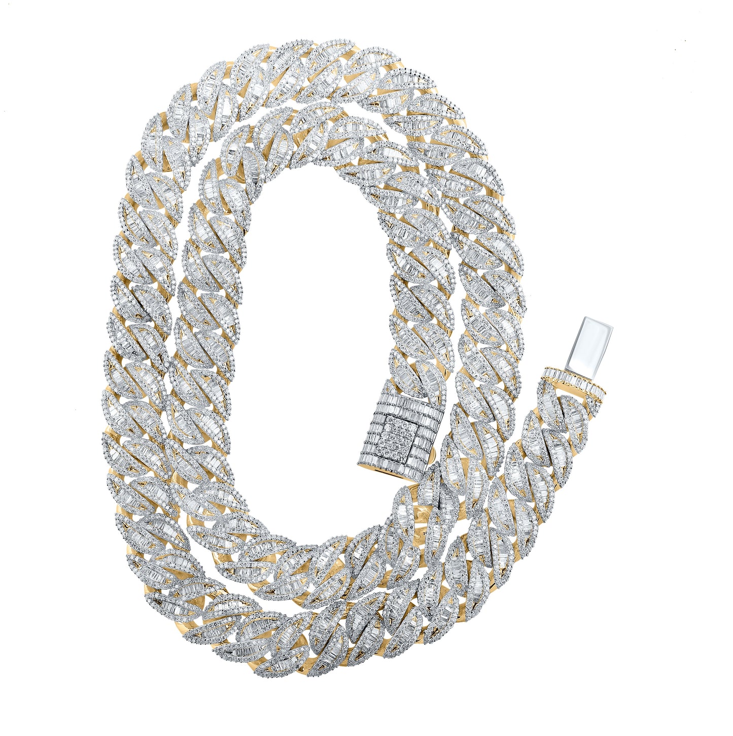 10kt Yellow Gold 22ctw Diamond Nk (13.30mm) Mens Chain (22 Inch)