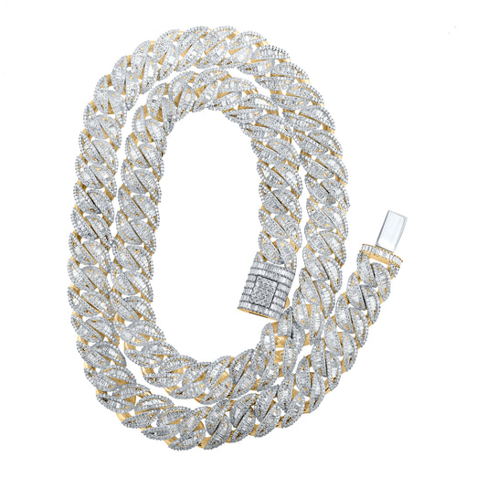 10kt Yellow Gold 22ctw Diamond Nk (13.30mm) Mens Chain (22 Inch)