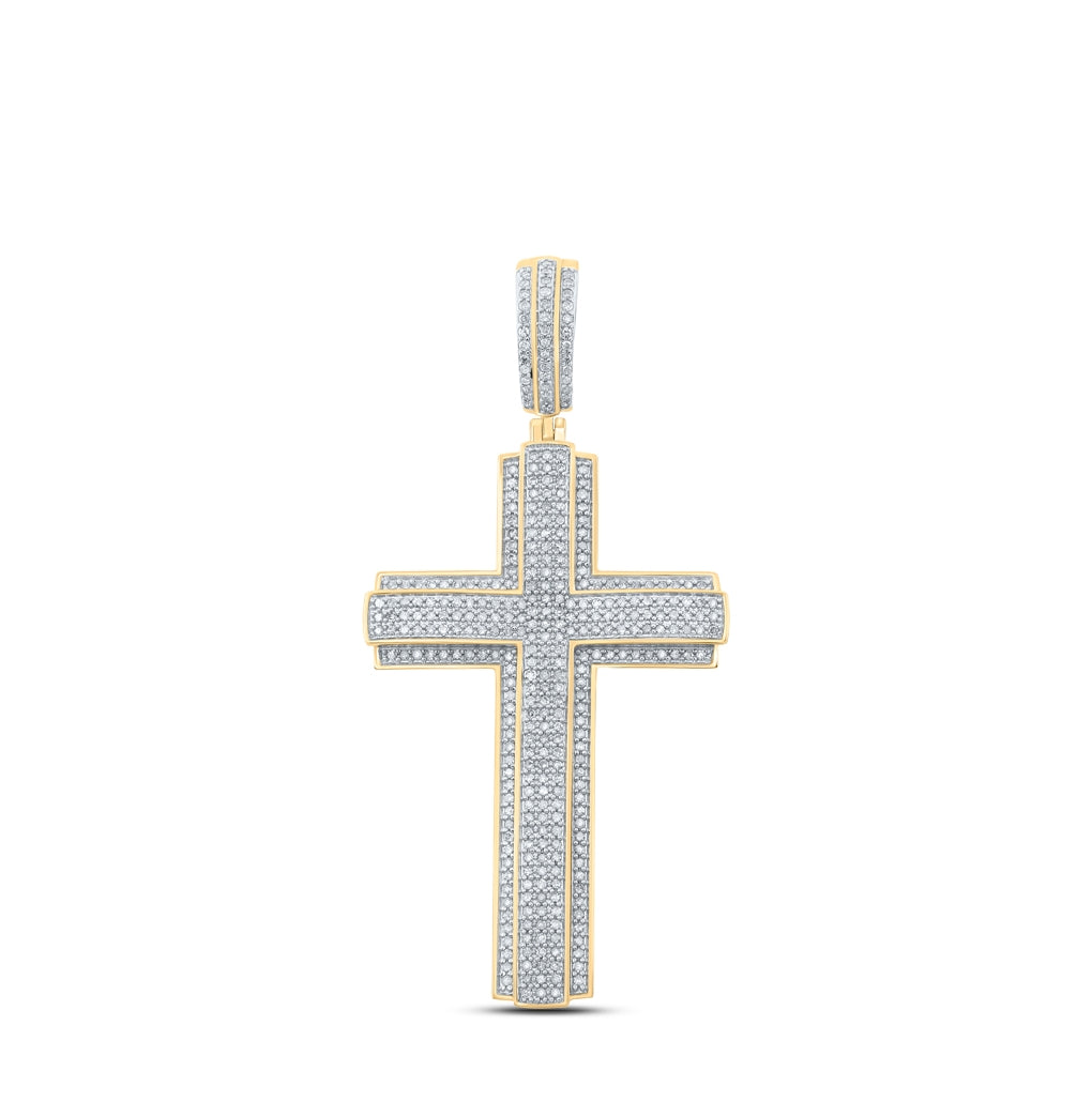 10kt Yellow Gold 1ct Diamond P1p2 Cross Mens Charm
