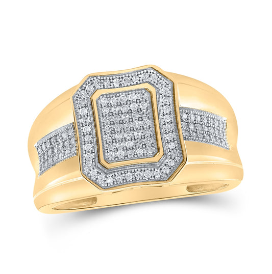 10kt Yellow Gold 1/3ctw Diamond P1p2 Mens Ring