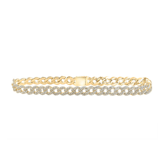10kt Yellow Gold 3 1/4ctw Diamond Cn Mens Bracelet (8.50 Inch)