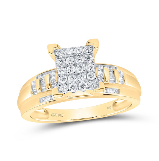 10kt Yellow Or White Gold 1/2ctw Diamond Nk Fashion Ring Size