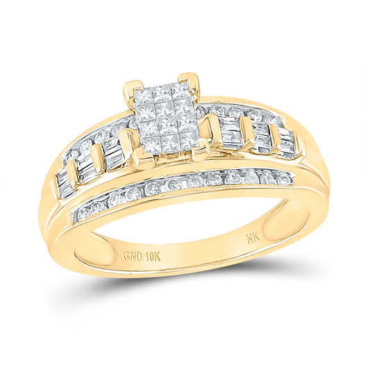 10kt Yellow Gold 1/2ct Diamond Nk Fashion Ring Size 7.5