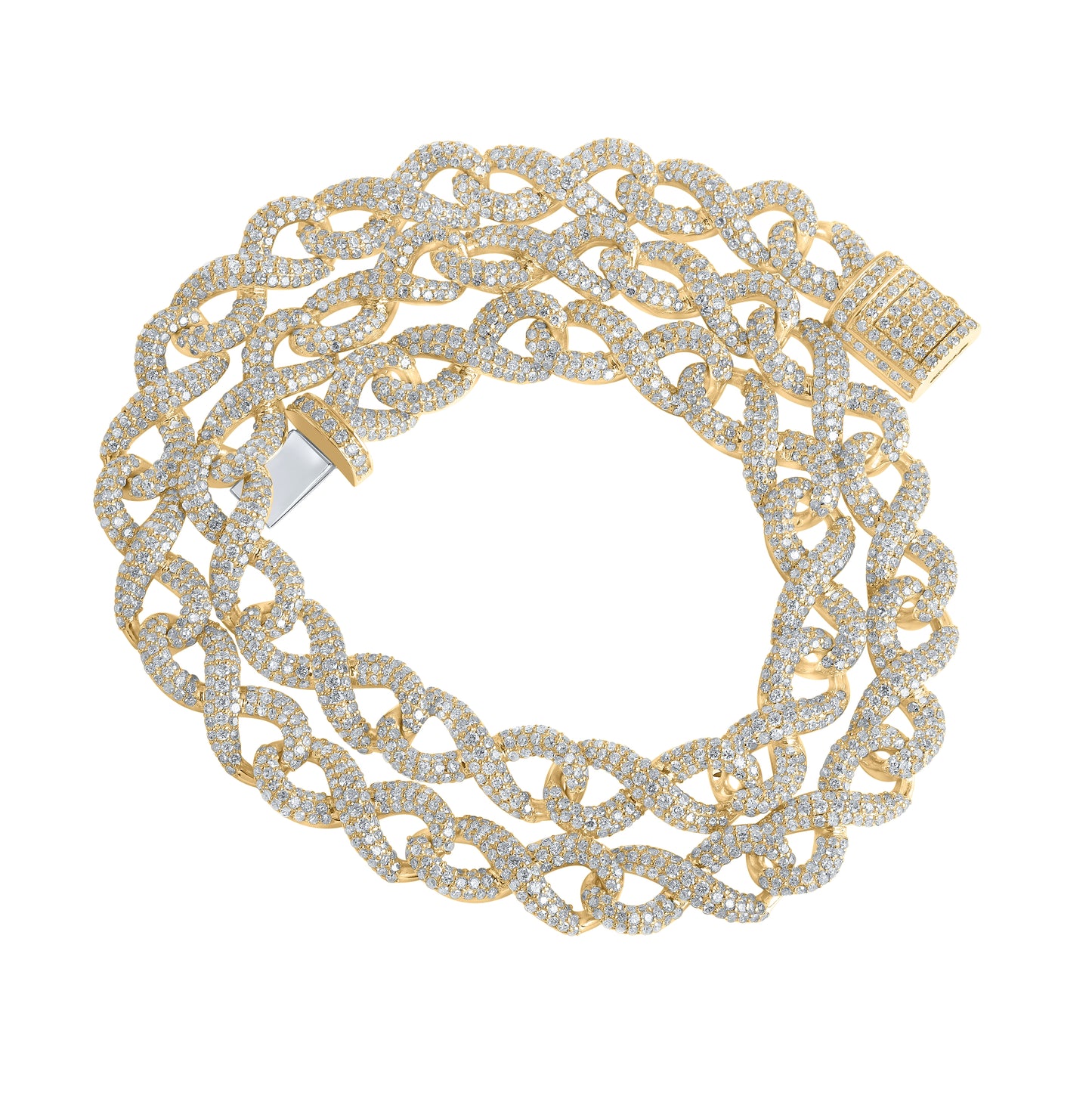 10kt Yellow Gold 20ctw Diamond Cn (10mm) Infinity Mens Chain (20 Inch)