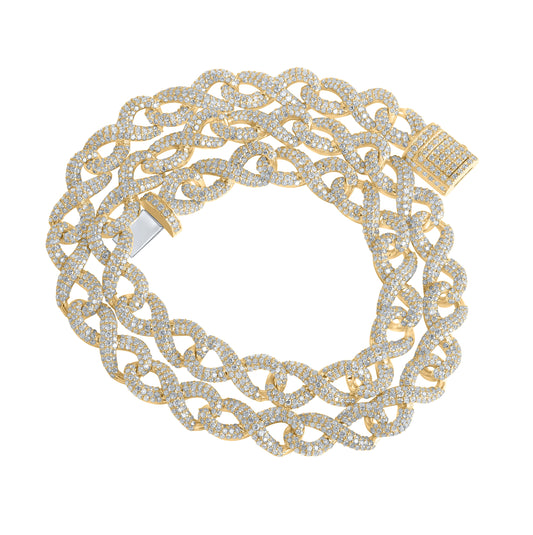 10kt Yellow Gold 20ctw Diamond Cn (10mm) Infinity Mens Chain (20 Inch)
