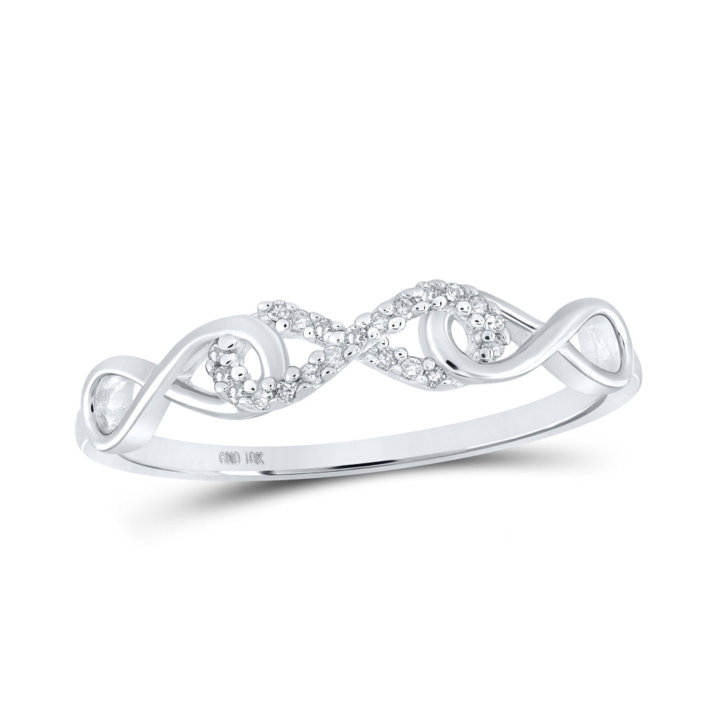 10K Yellow Or White Or Rose Gold Womens Round Diamond Infinity Ring , Womens Size: 5-10