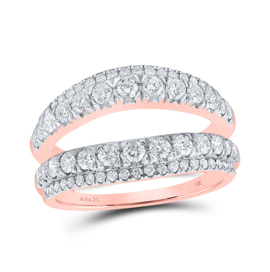 14K White Or Yellow Gold Womens Round Diamond Wrap Enhancer Wedding Band, Womens Size: 5-10