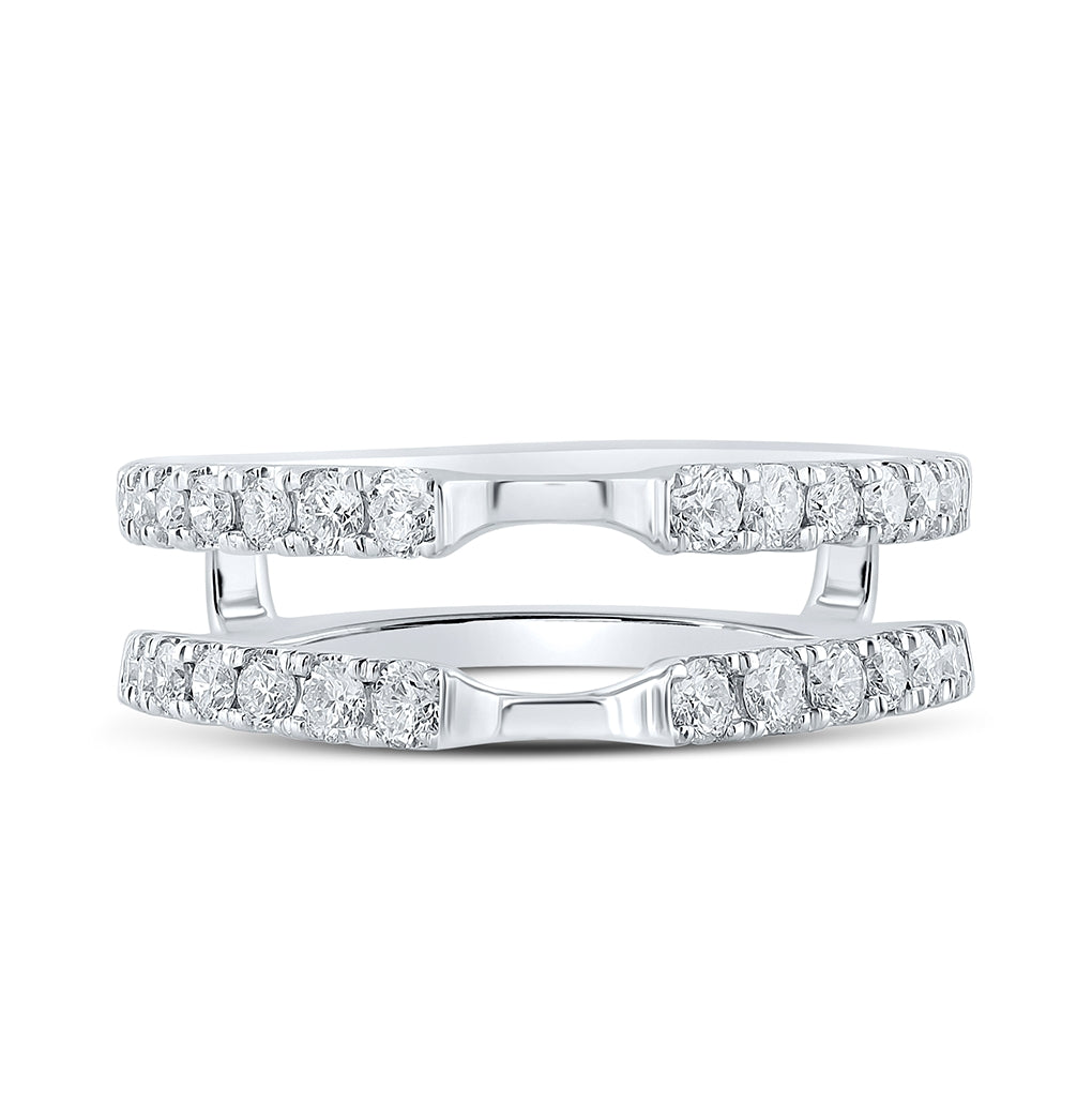 14K White Or Yellow Gold Womens Round Diamond Wrap Enhancer Wedding Band , Womens Size: 5-10