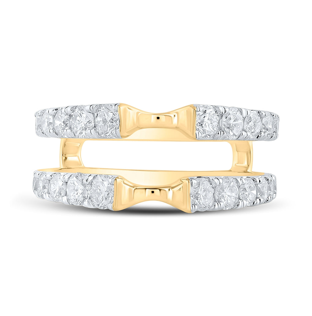 14K White Or Yellow Gold Womens Round Diamond Wrap Enhancer Wedding Band, Womens Size: 5-10