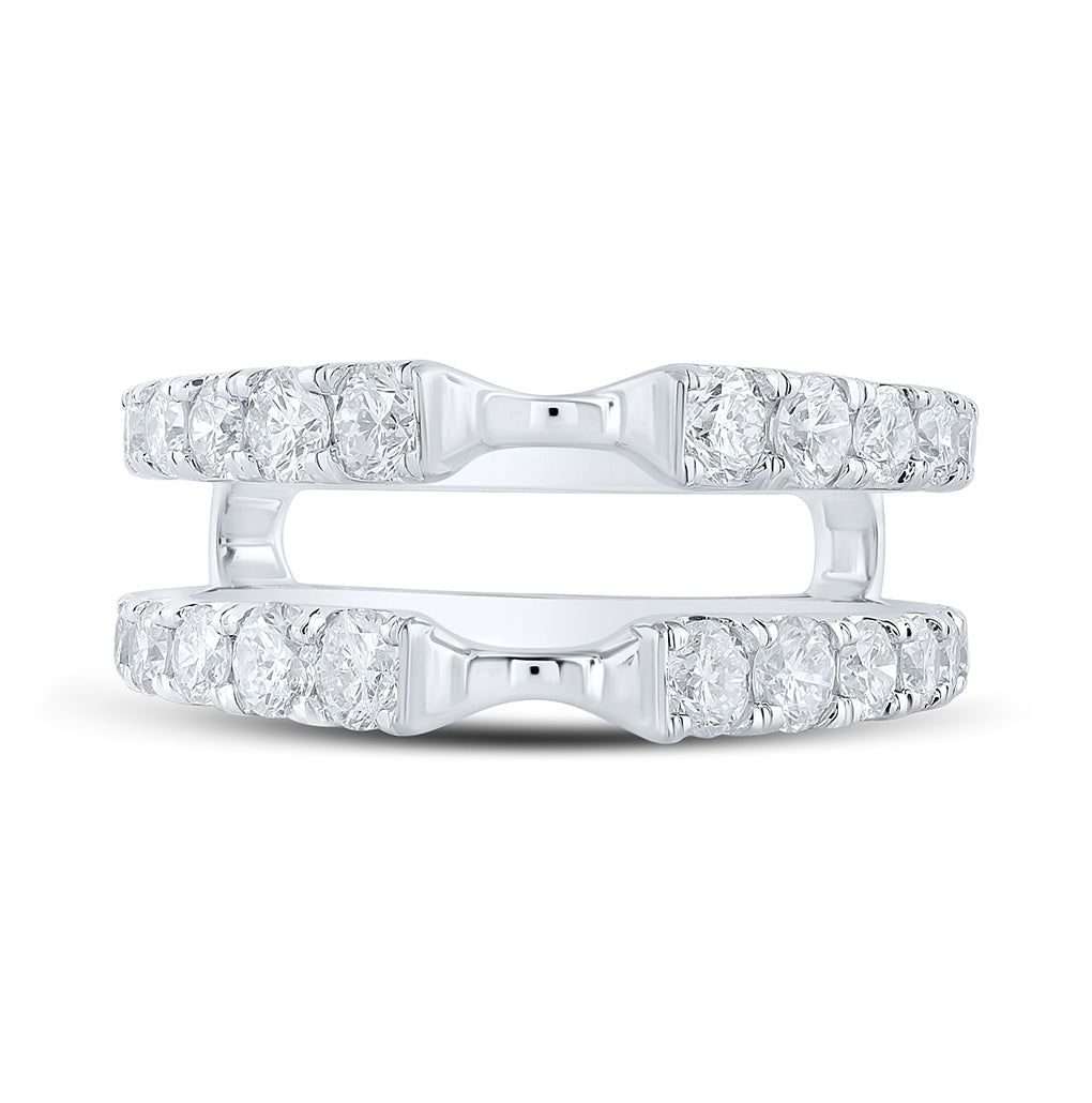 14K White Or Yellow Gold Womens Round Diamond Wrap Enhancer Wedding Band, Womens Size: 5-10