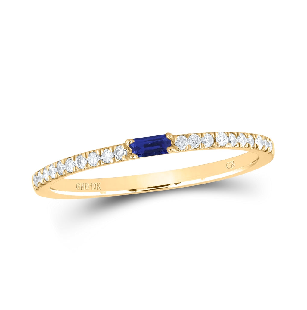 10K Yellow Or White Or Rose Gold Womens Baguette Diamond Band Ring, Womens Size: 5-10