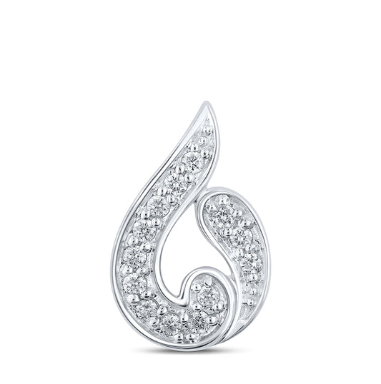 10kt White Gold 1/10ctw Diamond Cn Fashion Pendant
