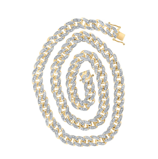 10kt Yellow Gold 4 1/5ctw Diamond Cn Cuban Mens Chain (22 Inch)