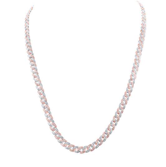 10kt Two-tone Gold 4 3/8ctw Diamond Cn Cuban Mens Chain (22 Inch)