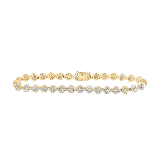 10K Yellow Or White Or Rose Gold Womens Round Diamond Fashion Bracelet
