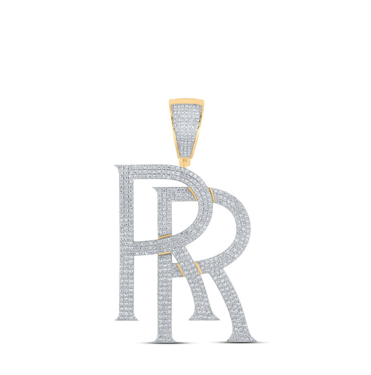 10kt Yellow Gold 5 1/5ctw Dia Nk Mens Initial "rr" Pendant