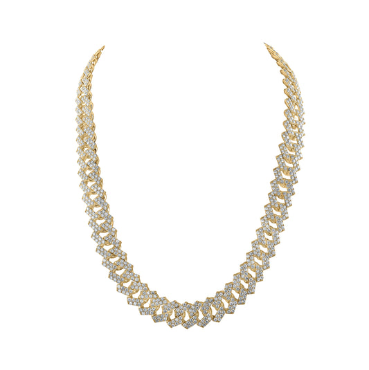 10kt Yellow Gold 43ctw Diamond Nk Straight Cuban Mens Chain (22 Inch)