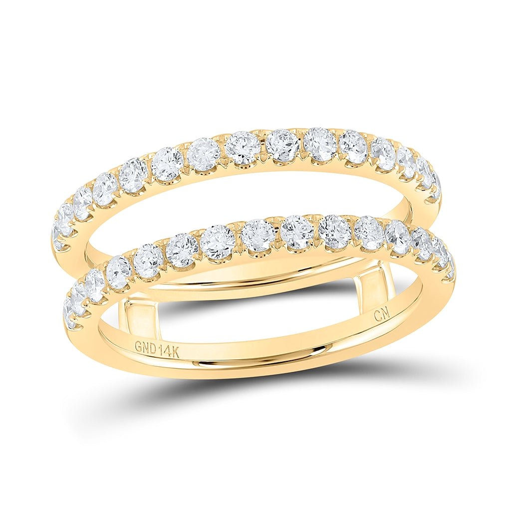 14K Yellow Gold Womens Round Diamond Wrap Enhancer Wedding Band 3/4ctw, Womens Size: 5-10