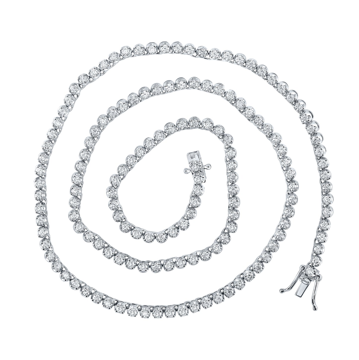 14K Yellow Or White Gold 4 5/8ctw Diamond Nk Tennis Chain (18 Inch)