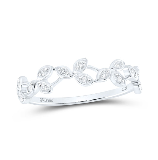 10kt White Gold 1/10ctw Diamond Cn Stackable Ring