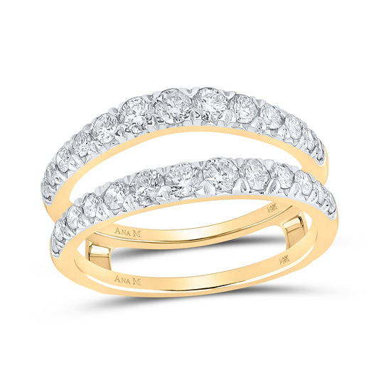 14K White Or Yellow Gold Womens Round Diamond Wrap Enhancer Wedding Band , Womens Size: 5-10